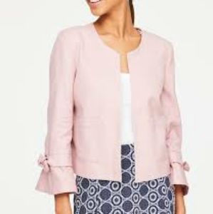 Loft Outlet Tie Sleeve Pink Jacket with bows!